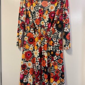 Maggy London Floral Dress with V-Neck